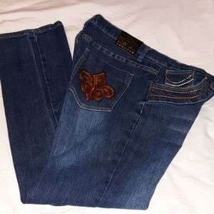 Old Skool Bling Fleur de Lis Design Jeans‎ 16